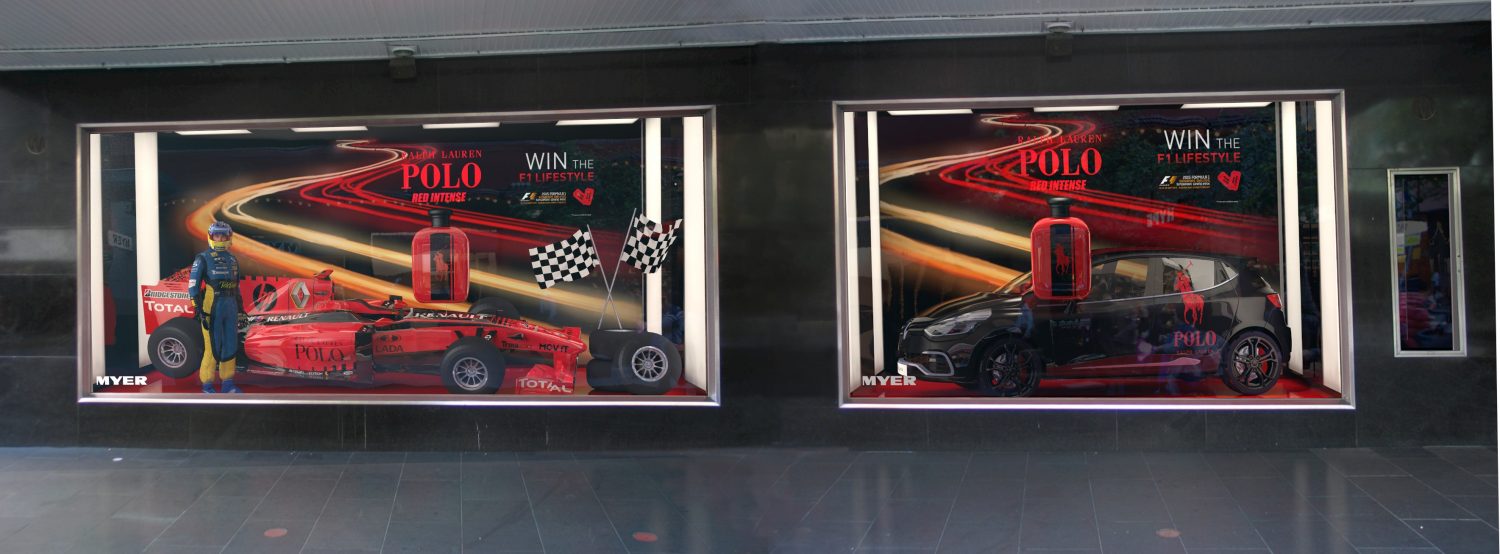 Window Display Daniel Racing Ralph Lauren Formula One Melbourne Display Windows – Tracey Creative ...